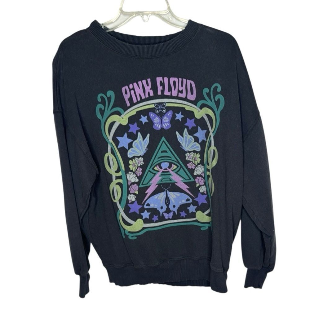 American Eagle Pink Floyd Black Crewneck Sweatshirt With Psychedelic Design. XS.